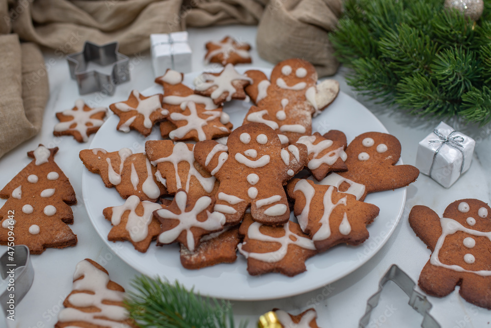 Home made gingerbread cookies in the form of fabulous gingerbread men Home made gingerbread cookies in the form of fabulous gingerbread men