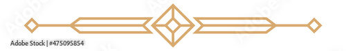 Geometric ornament divider. Vintage pattern line element