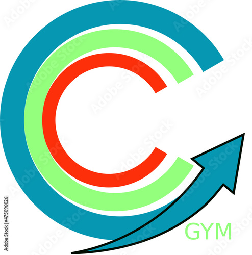 logo letra C con una flecha marcando el rumbo hacia arriba. Vector sin fondo, fondo transparente