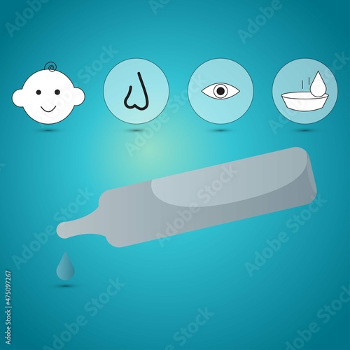 Physiological saline solution for eyes and nose