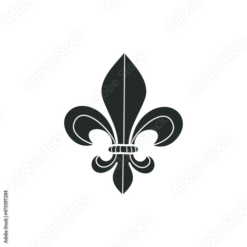 Fleur De Lis Icon Silhouette Illustration. French Heraldic Flower Vector Graphic Pictogram Symbol Clip Art. Doodle Sketch Black Sign.