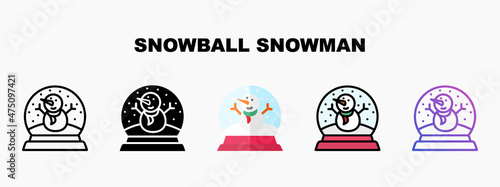 Snow globe with snowman icon designed in outline flat glyph filled line and gradient. Perfect for website mobile app presentation and any other projects. Enjoy this icon for your project.