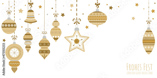 vintage christmas baubles with ornaments