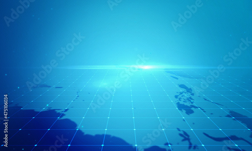 Digital business news grid blue background