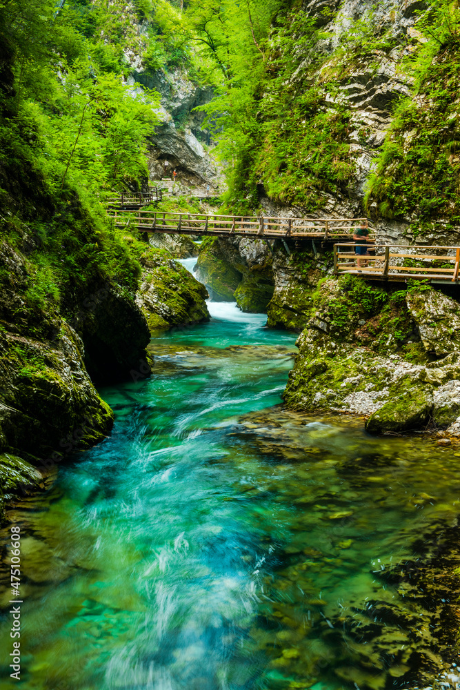 Vintgar Gorge near Lake bled in Slovenia