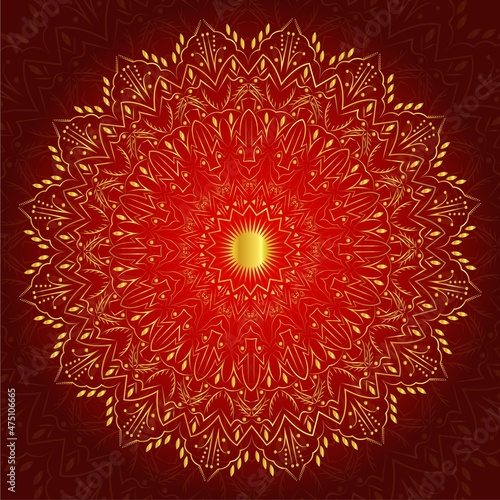 Luxury Mandala Islamic Background with Golden gradient color
