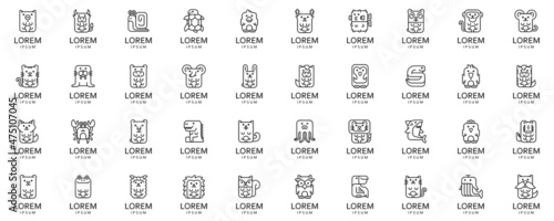 Animals logos collection. Animal logo set. Icon design 