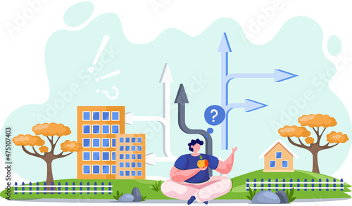 Making confusion. Doubts person surrounded by question marks. Questions dilemma situations. Asking questions. Confused people. Making choice. Being confused. Thinking or make decision. Solving problem