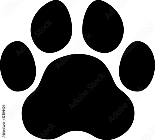 paw icon animal black vector illustration.eps