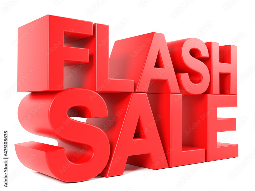 3d red flash sale word isolated over white background with reflection and shadow. 3D illustration 3d red flash sale word isolated over white background with reflection and shadow. 3D illustration