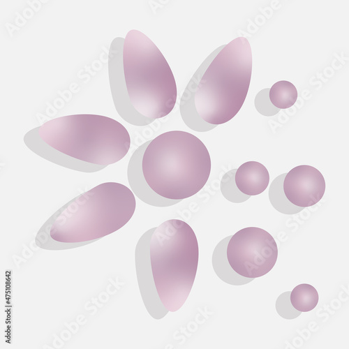 Abstraction flower and balls purple, free gradient