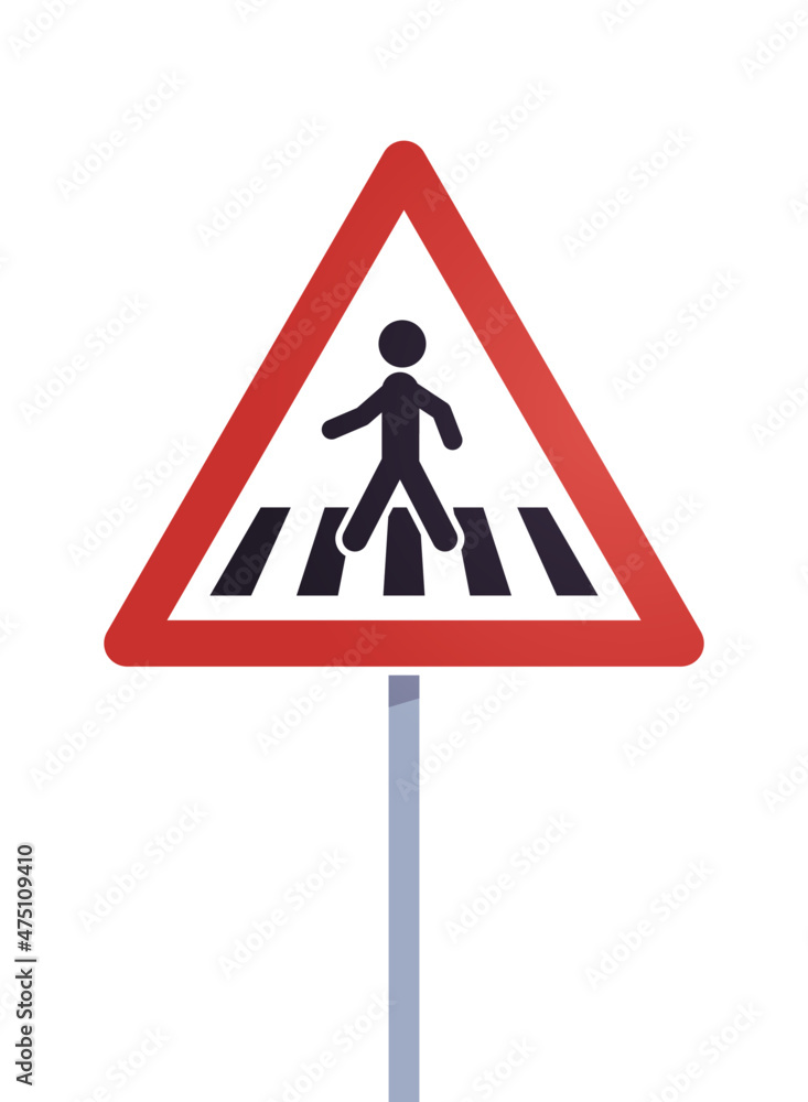 Walkway and road sign flat vector illustration. Walkway and road sign flat vector illustration.