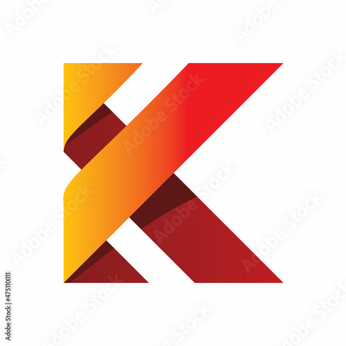 color line letter k logo design