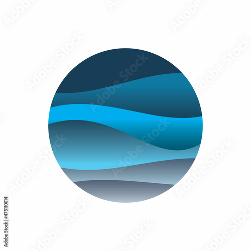 circle wave motion logo design