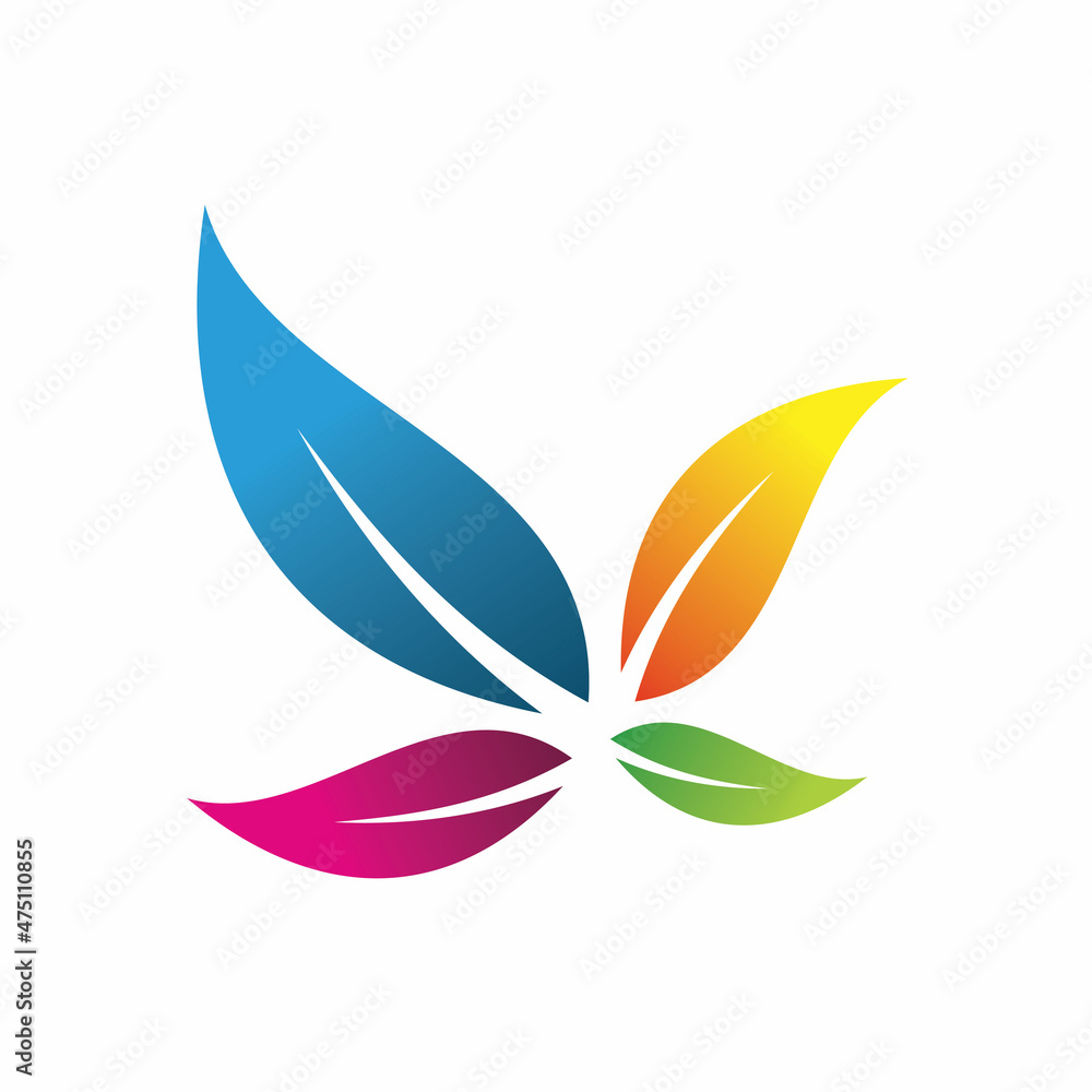 full color nature leaf logo design full color nature leaf logo design