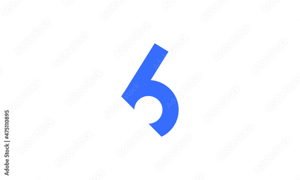 6 New Number Unique Cut Modern Logo 6 New Number Unique Cut Modern Logo