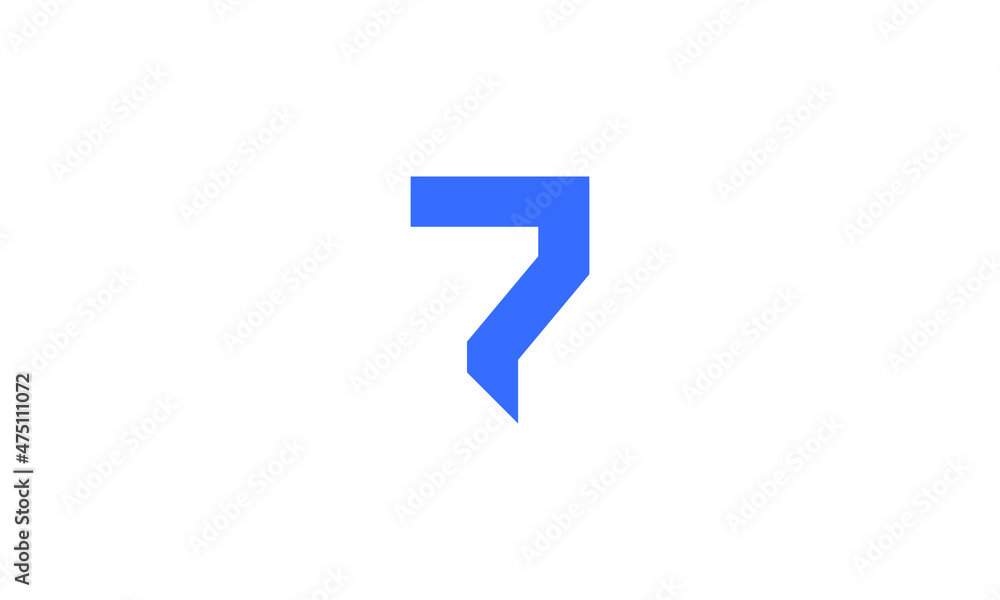 7 New Number Unique Cut Modern Logo 7 New Number Unique Cut Modern Logo