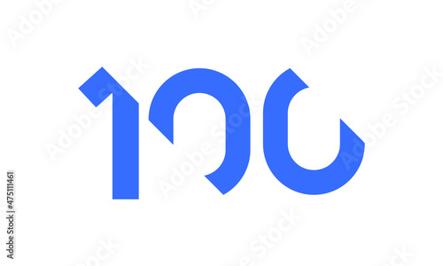 Free Download 100 New Number Unique Cut Modern Logo - GFXLoad