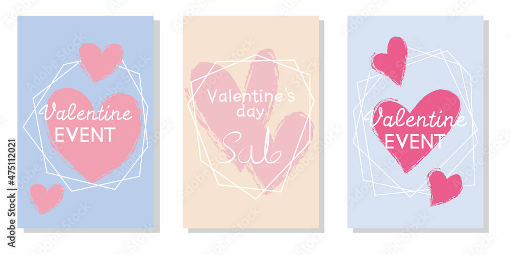 Set of Valentine's day event, sale frames. Valentine promotion, banner, event vector template collection.
Vector illustration. Set of Valentine's day event, sale frames. Valentine promotion, banner, event vector template collection.
Vector illustration.