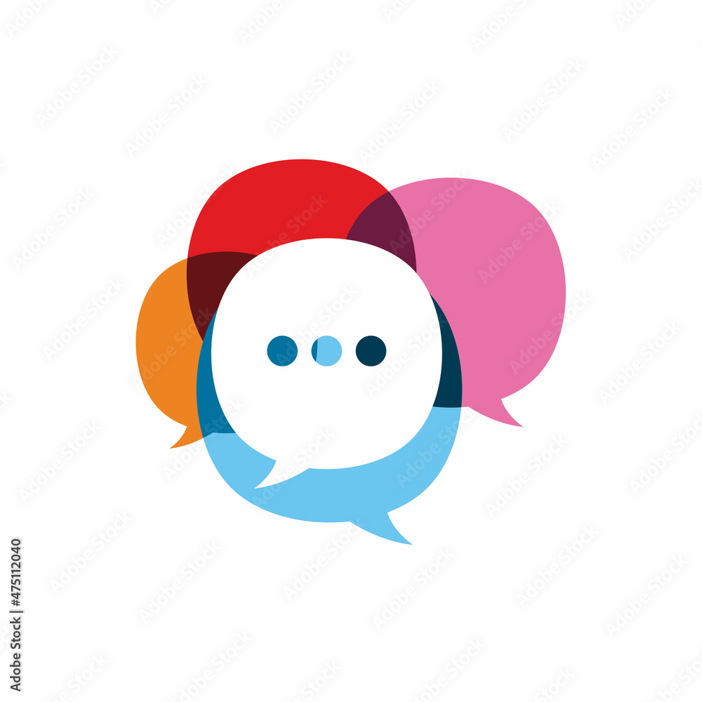group color chat logo design group color chat logo design