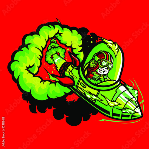 rocket man vector illustration
