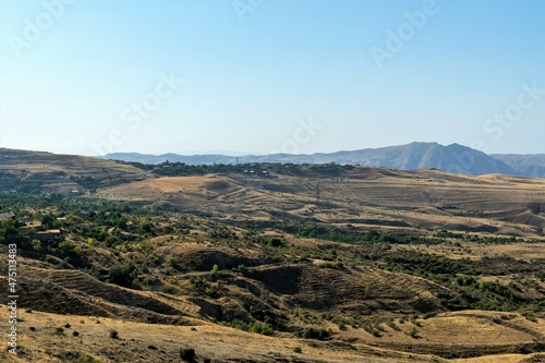 Caucasus Mountains  territory of Armenia  early morning.