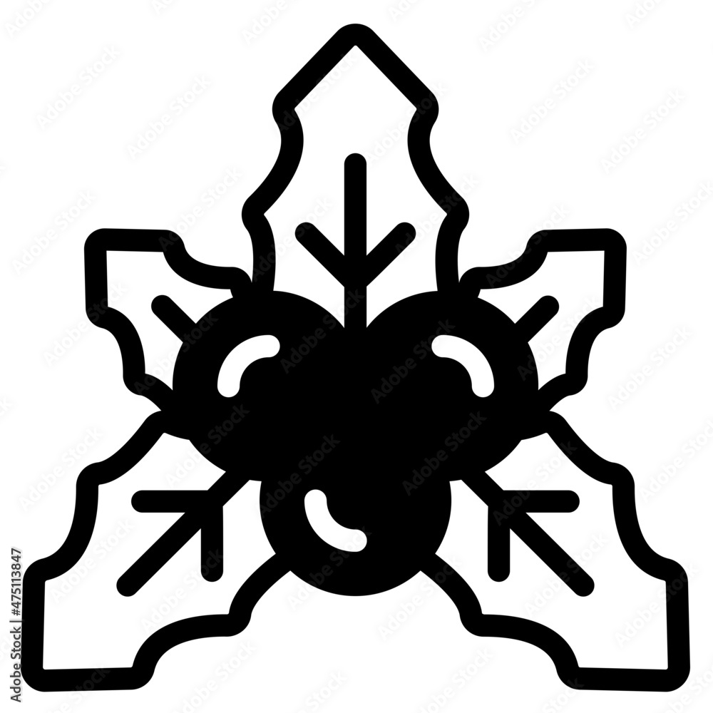 mistletoe glyph icon mistletoe glyph icon