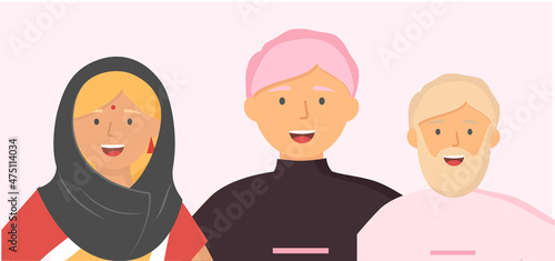 Multiethnic group of people standing together community and togetherness concept, diversity portrait. Characters men and women isolated on white. Crowd community. Social diversity friends or relatives