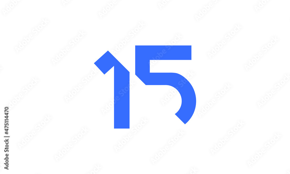 15 New Number Unique Cut Modern Logo 15 New Number Unique Cut Modern Logo