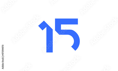 15 New Number Unique Cut Modern Logo