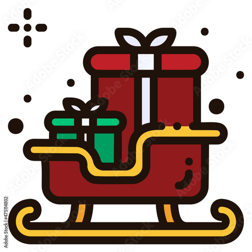 sledge filled outline icon