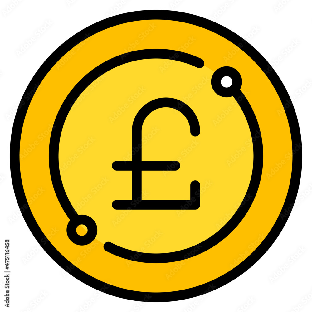 pound coin filled outline icon pound coin filled outline icon
