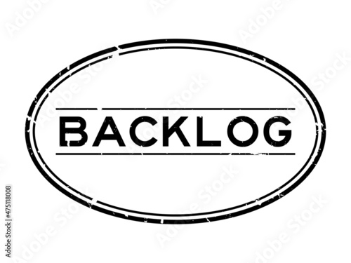 Grunge black backlog word oval rubber seal stamp on white background