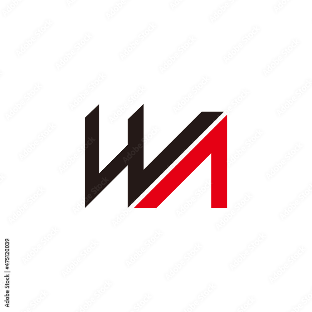 letter wa simple geometric line colorful design logo vector letter wa simple geometric line colorful design logo vector