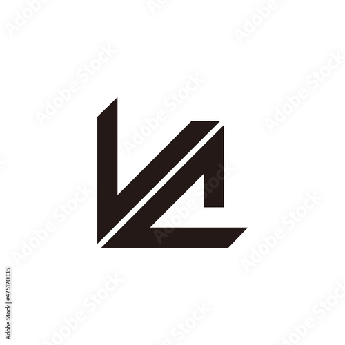 letters vc simple geometric line logo vector