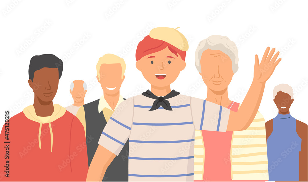 Multiethnic group of people standing together community and togetherness concept, diversity portrait. Characters men and women isolated on white. Crowd community. Social diversity friends or relatives Multiethnic group of people standing together community and togetherness concept, diversity portrait. Characters men and women isolated on white. Crowd community. Social diversity friends or relatives