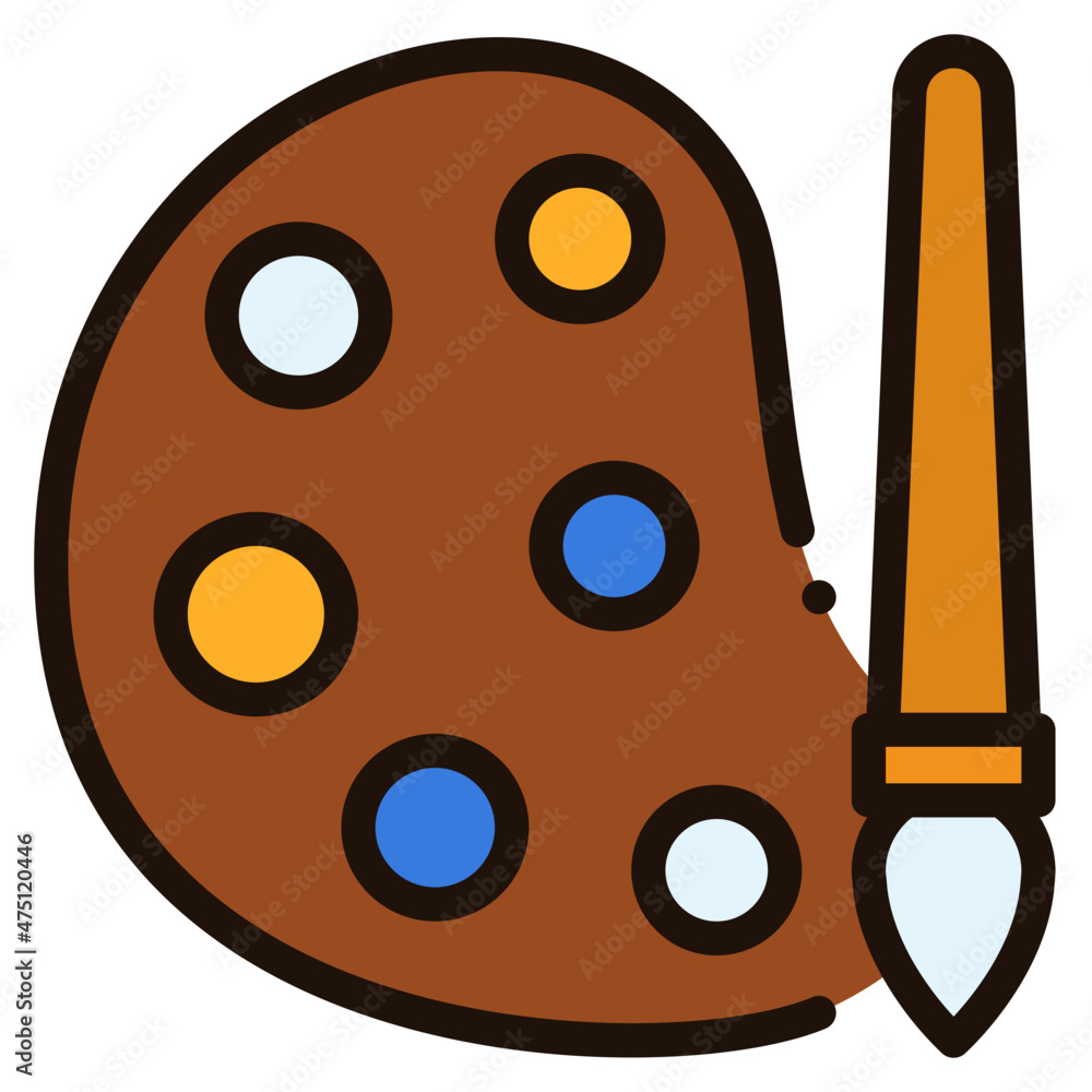 Fototapeta premium paint palette filled outline icon