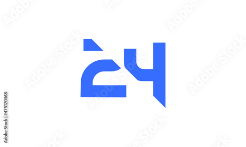 24 New Number Unique Cut Modern Logo