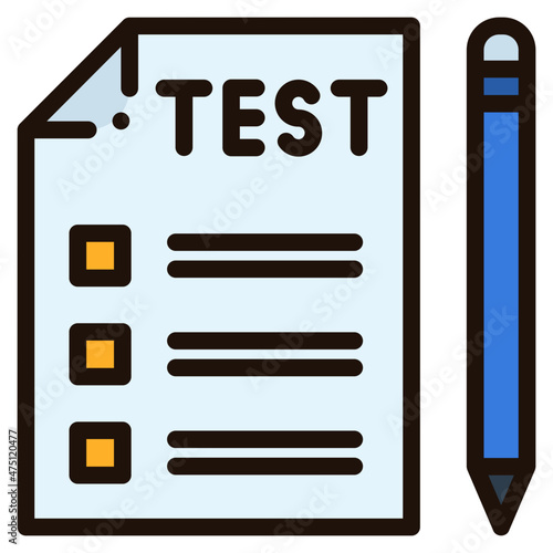 test filled outline icon