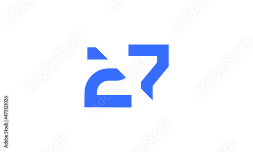 27 New Number Unique Cut Modern Logo © nomersatu
