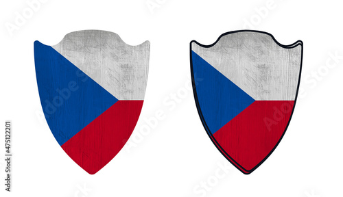 World countries. Shield symbol in colors of national flag. Czech Republic