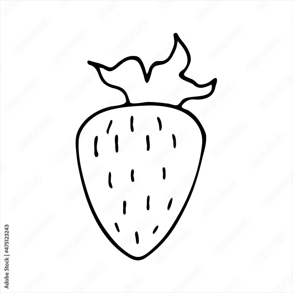 A doodle icon with a hand-drawn outline of strawberries. Vector image of fresh berries for printing, Internet, advertising. A doodle icon with a hand-drawn outline of strawberries. Vector image of fresh berries for printing, Internet, advertising.