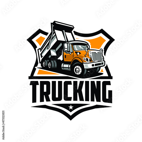Trucking company emblem logo vector isolated. Best for trucking and freight related industry