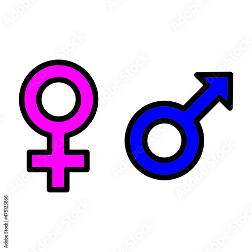 symbol men and women vector line for web, presentation, logo, Icon Symbol.