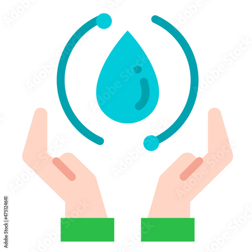 save water flat icon