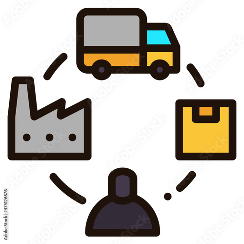 supply chain filled outline icon