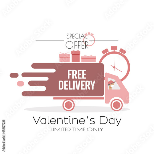 Valentine's Day delivery icon.