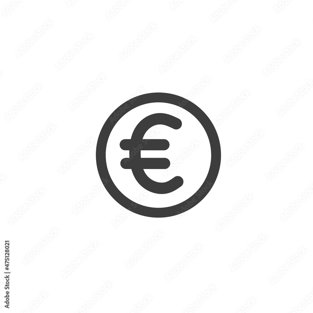 euro coin icon. design sign. flat vector graphics on a white background. euro coin icon. design sign. flat vector graphics on a white background.