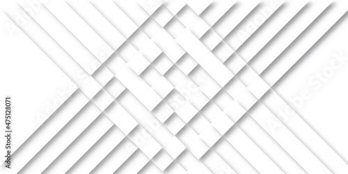 Abstract background, double exposure of glasses frame in black and white tone.. 3d abstract pattern.  Abstract composition made paper shapes, white background