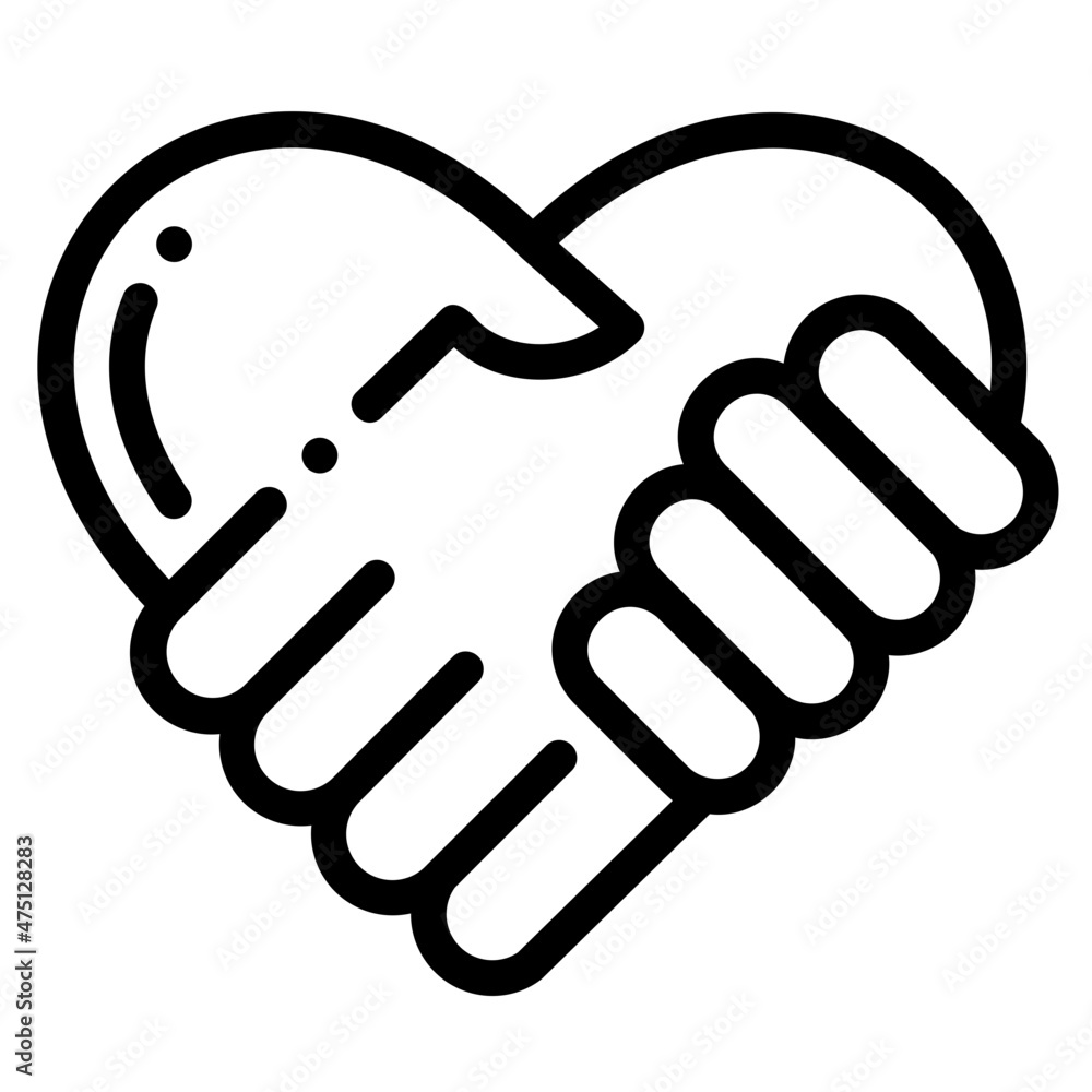hand in hand outline icon